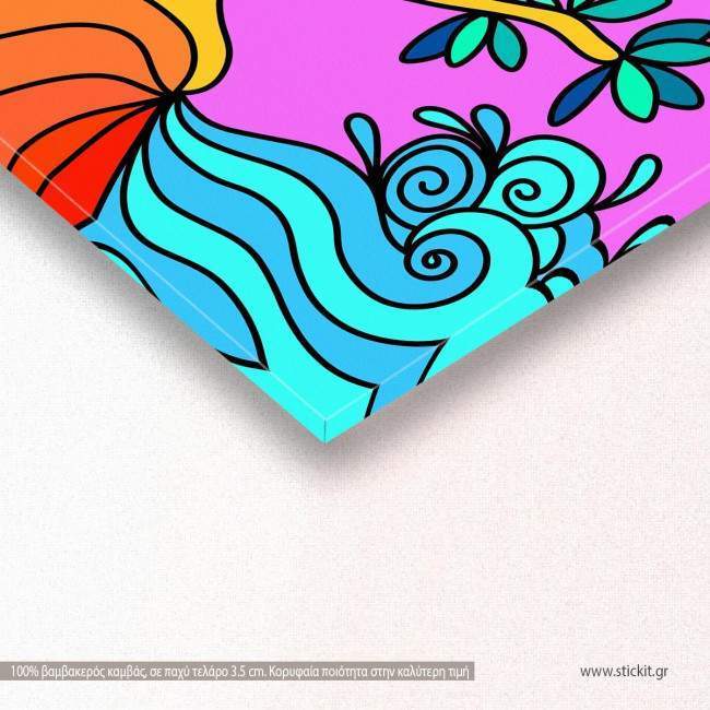 Πίνακας σε καμβά Fantasy Tree, λεπτομέρεια