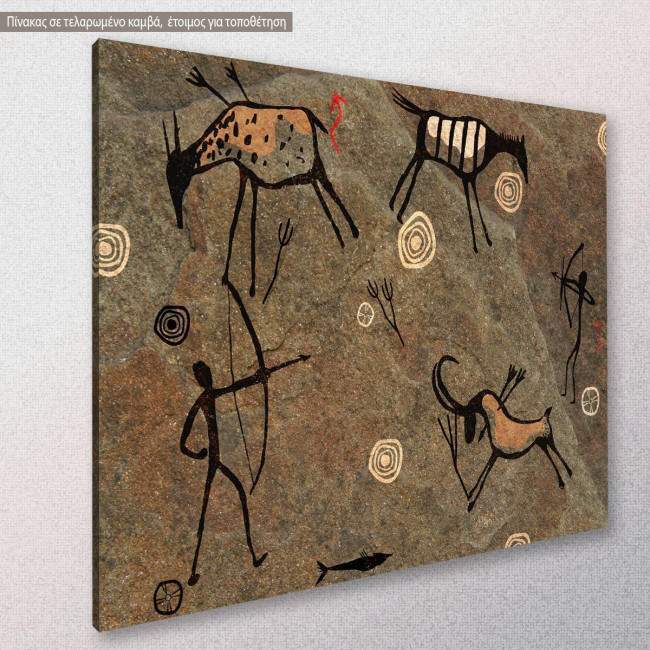 Canvas print Drawing on a rock, side