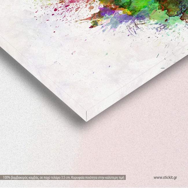 Αθήνα πανόραμα, πίνακας σε καμβά, λεπτομέρεια