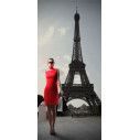 Lady in red at Paris, αυτοκόλλητο πόρτας