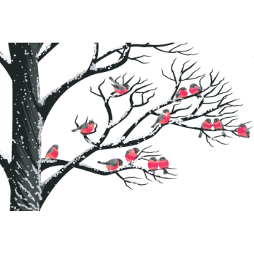 Wall stickers Birds in the snow 2