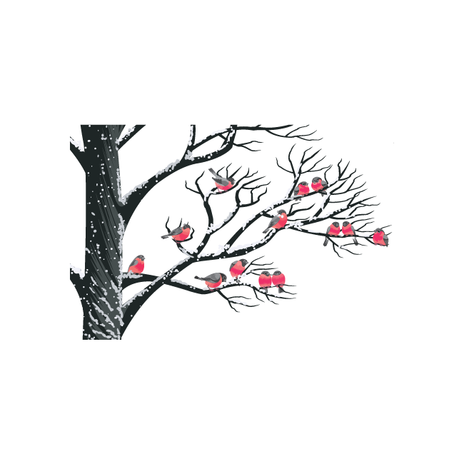 Wall stickers Birds in the snow