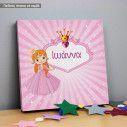 Πίνακας παιδικός σε καμβά My princess, με όνομα