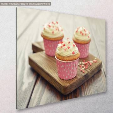 Πίνακας σε καμβά Cupcakes pink 2