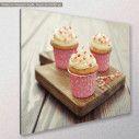 Canvas print Cupcakes pink, side
