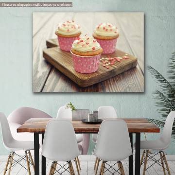 Πίνακας σε καμβά Cupcakes pink