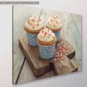 Canvas print Cupcakes blue, side