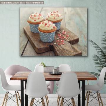 Πίνακας σε καμβά Cupcakes blue