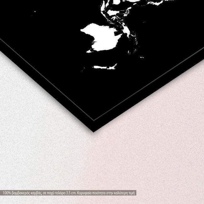 Map b&w, πίνακας σε καμβά, λεπτομερεια