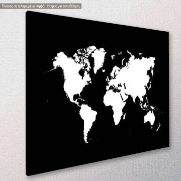 Canvas print Map b&w Framed canvas View 1 2