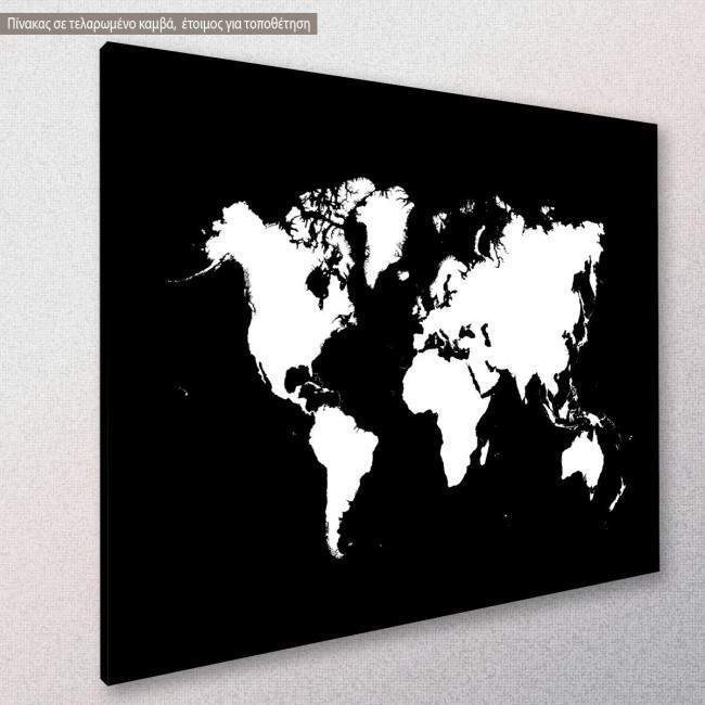 Canvas print Map b&w, side