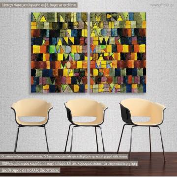 Canvas print Once Emerged from the Gray of the Night, Paul Klee, two panels