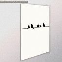 Canvas print Birds on wire, side