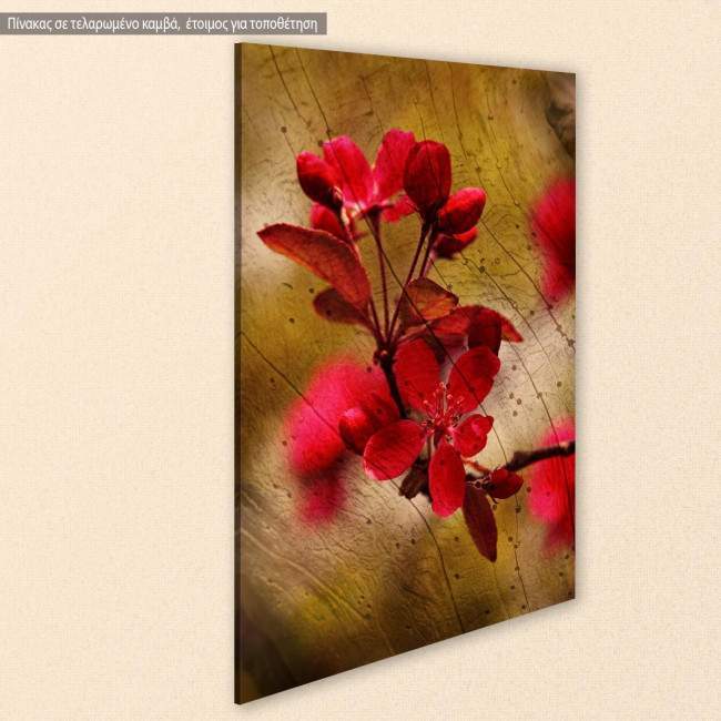 Card with red flowers, πίνακας σε καμβά, κοντινό