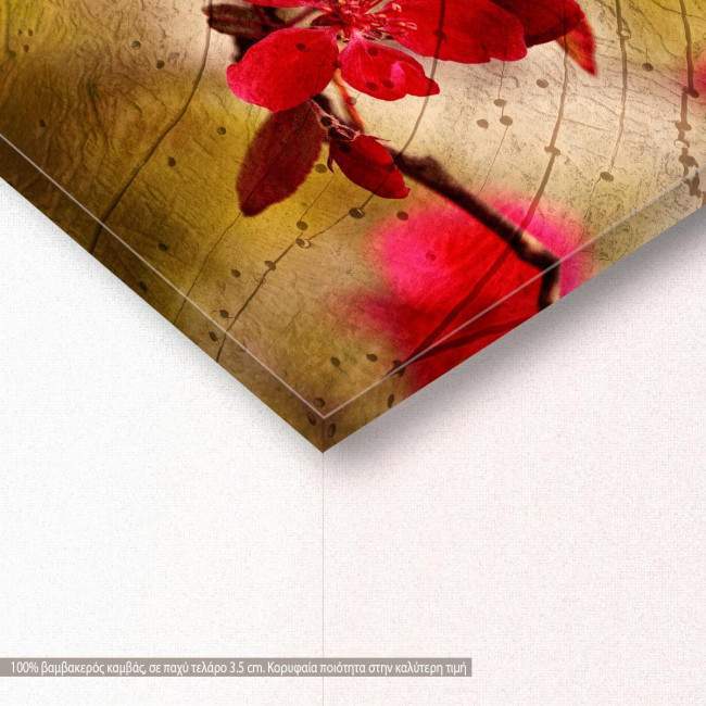 Card with red flowers, πίνακας σε καμβά, λεπτομέρεια