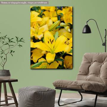 Πίνακας σε καμβά Κρίνοι, Yellow lilies