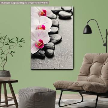 Canvas print Orchid spa stones