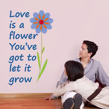 Αυτοκόλλητα τοίχου φράσεις. Love is a flower