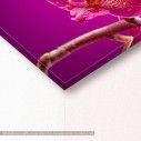 Canvas print Mini orchid on pink background, detail