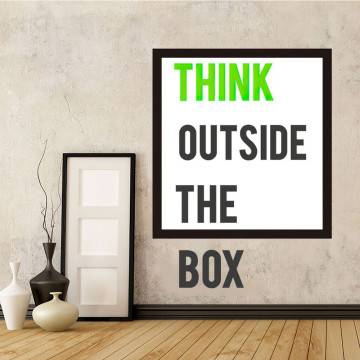 Αυτοκόλλητο τοίχου φράσεις. Think outside the box