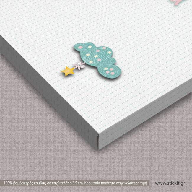 Καληνύχτα γλυκό μου, παιδικός - βρεφικός πίνακας σε καμβά, λεπτομέρεια