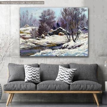 Canvas print, Small house in winter village