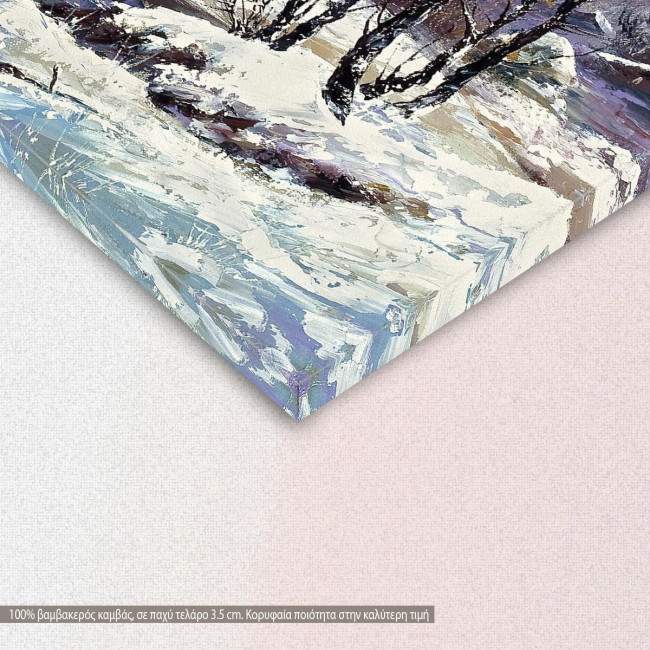 Canvas print, Small house in winter village, detail