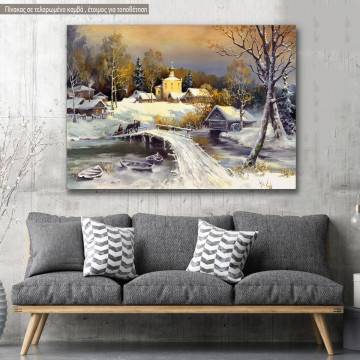 Πίνακας σε καμβά Χειμερινό τοπίο, Rural landscape