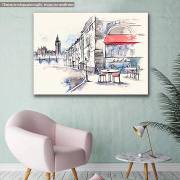 Πίνακας σε καμβά Λονδίνο, English cafe