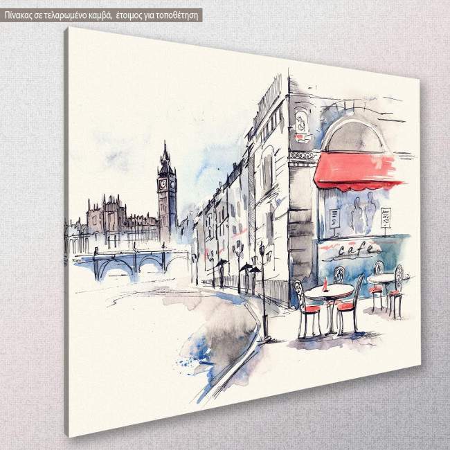 Canvas print London, English cafe, side