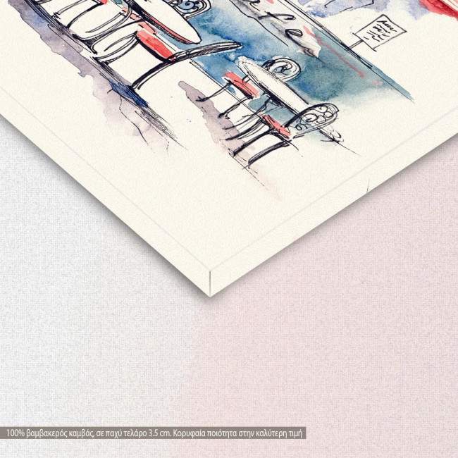 Canvas print London, English cafe, detail