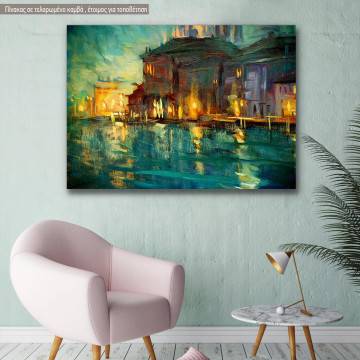 Canvas print Venice, Night landscape to Venice