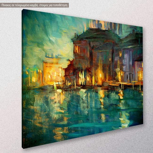 Canvas print Venice, Night landscape to Venice, side