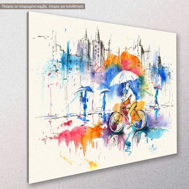 Canvas print Autumn in the city, side