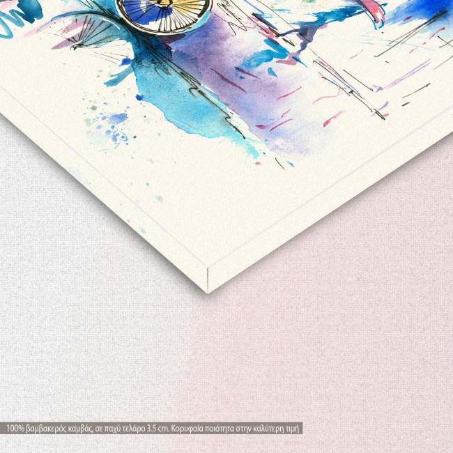 Autumn in the city, πίνακας σε καμβά, λεπτομέρεια