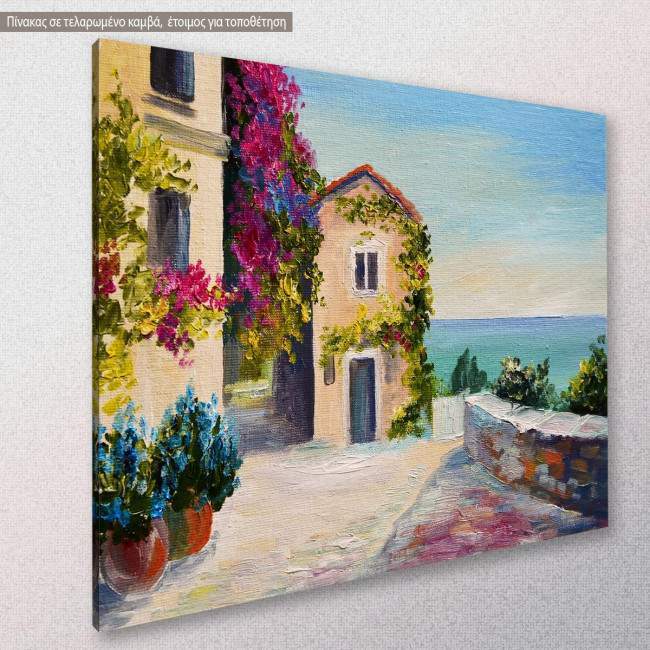 Canvas print, Seaside village, side