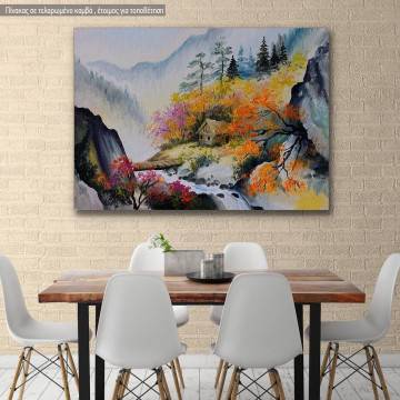 Πίνακας σε καμβά Σπίτι στο βουνό, House in the mountains
