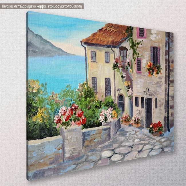 Canvas print, Beautiful houses near the sea II, side