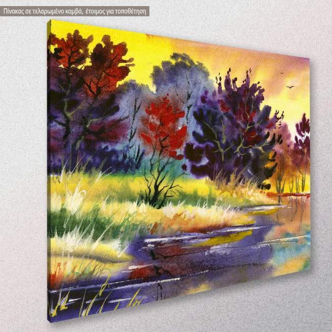 Canvas print River at forest, River in the forest, side