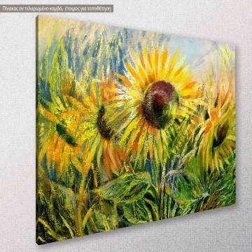 Πίνακας σε καμβά Ηλιοτρόπια Sunflower field Καμβάς τελαρωμένος Όψη 1 2