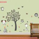 Kids wall stickers tree with animals, Jungle animals