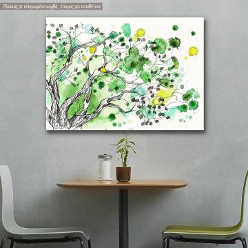 Canvas print, Tree watercolor