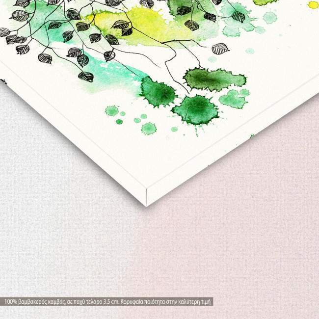 Canvas print, Tree watercolor, detail