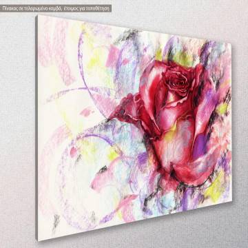 Πίνακας σε καμβά Τριαντάφυλλο Rose handmade fashion Καμβάς τελαρωμένος Όψη 1 2