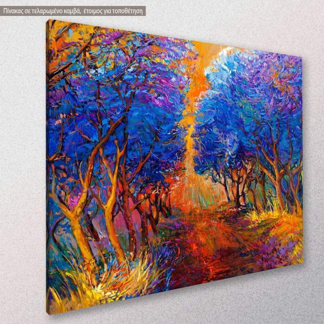 Canvas print, Path in autumn forest, side