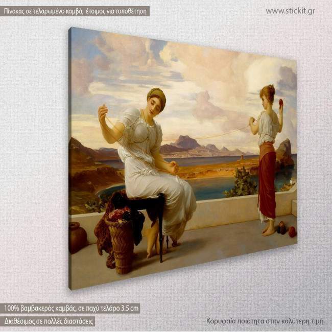 Canvas print Winding the skein, Leighton F., side