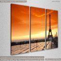 Canvas print Eiffel sunset,  3 panels, side