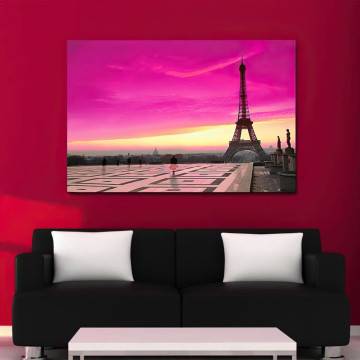 Πίνακας σε καμβά Παρίσι, Eiffel pink sunset