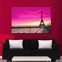 Canvas print Eiffel pink sunset
