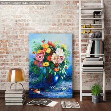 Canvas print, Bouquet of wild flowers in a vase